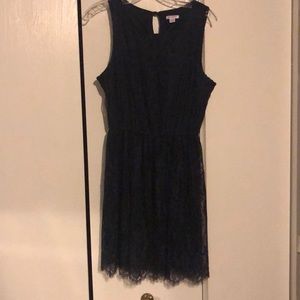 Navy lace mini dress